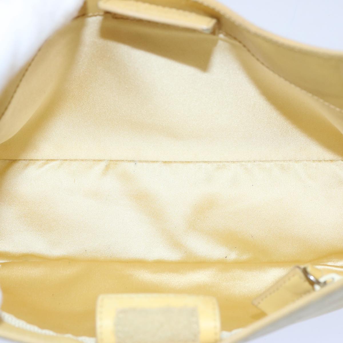 PRADA Shoulder Bag Leather Yellow Auth 61556