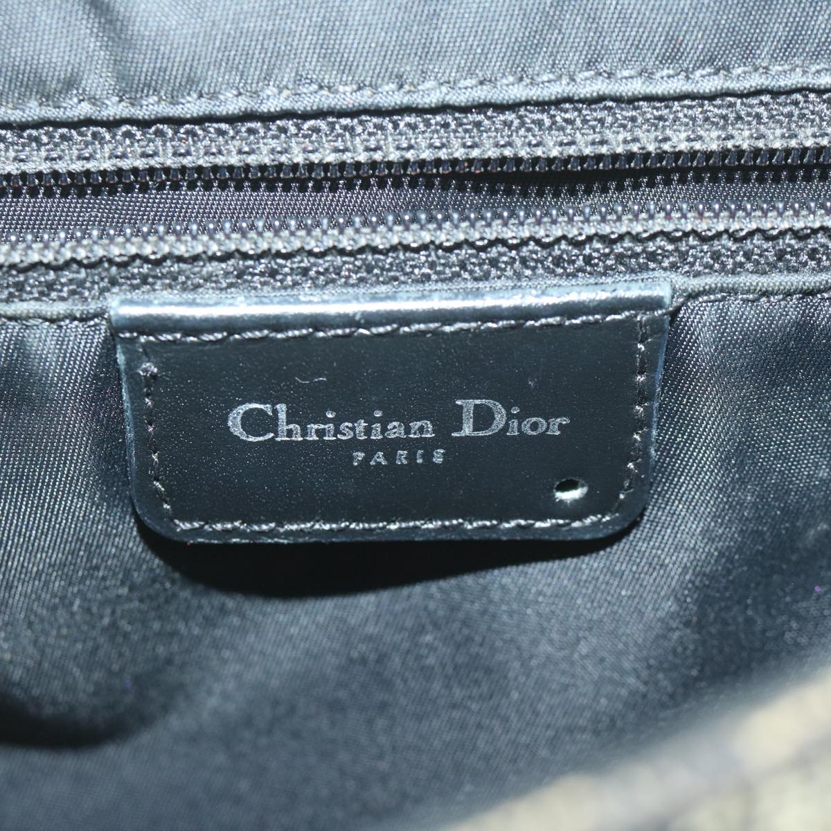 Christian Dior Trotter Canvas Saddle Shoulder Bag Black Auth 61563