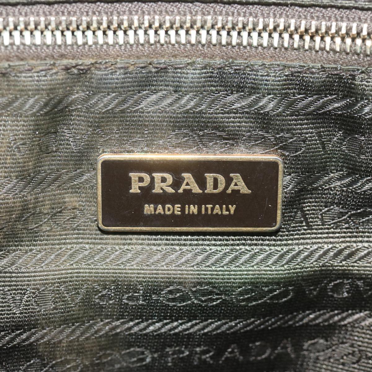 PRADA Hand Bag Nylon Beige Auth 61628