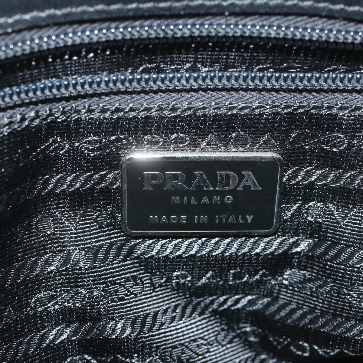 PRADA Tote Bag Wool Black Auth 61633