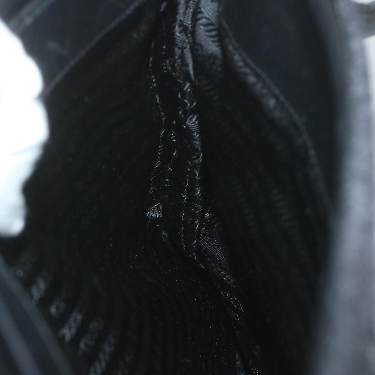 PRADA Tote Bag Wool Black Auth 61633