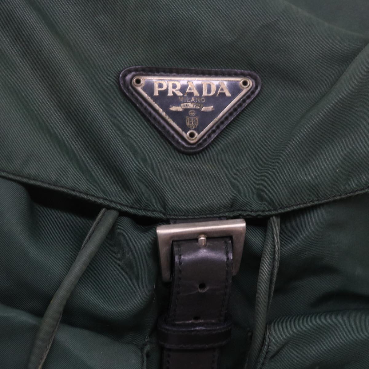 PRADA Backpack Nylon Green Auth 61636