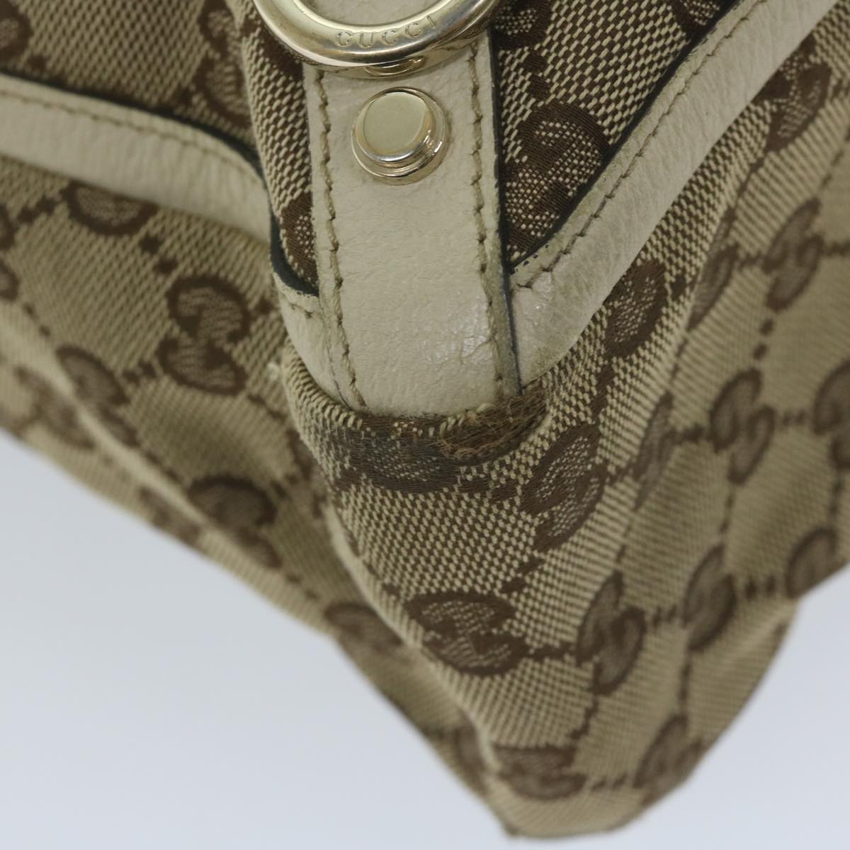 GUCCI GG Canvas Tote Bag Beige 170004 Auth 61842