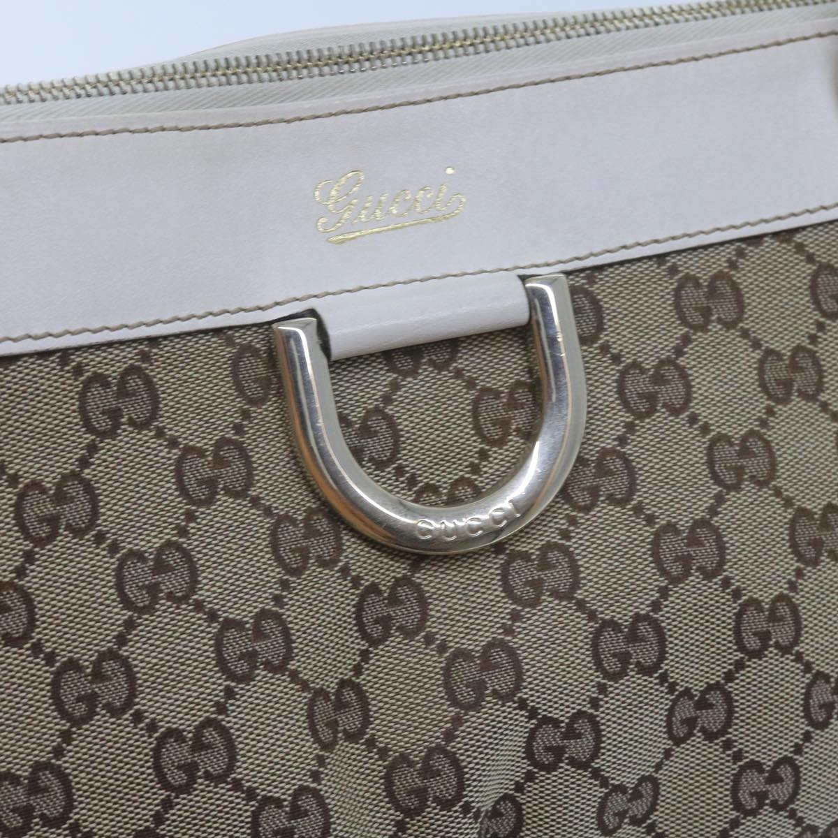 GUCCI GG Canvas Tote Bag Beige 189831 Auth 61851