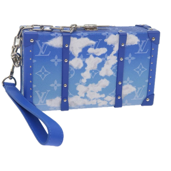 LOUIS VUITTON Monogram Clouds Wallet Trunk Clutch Bag Blue M20403 LV Auth 61941SM