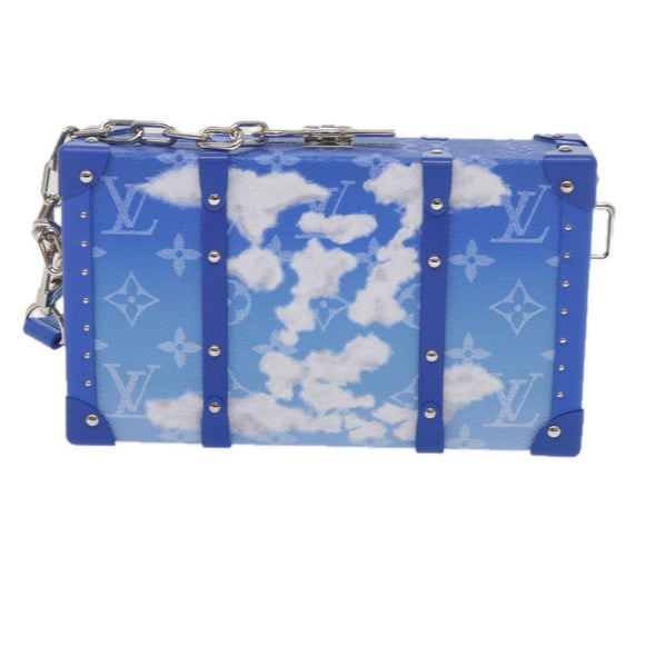 LOUIS VUITTON Monogram Clouds Wallet Trunk Clutch Bag Blue M20403 LV Auth 61941SM