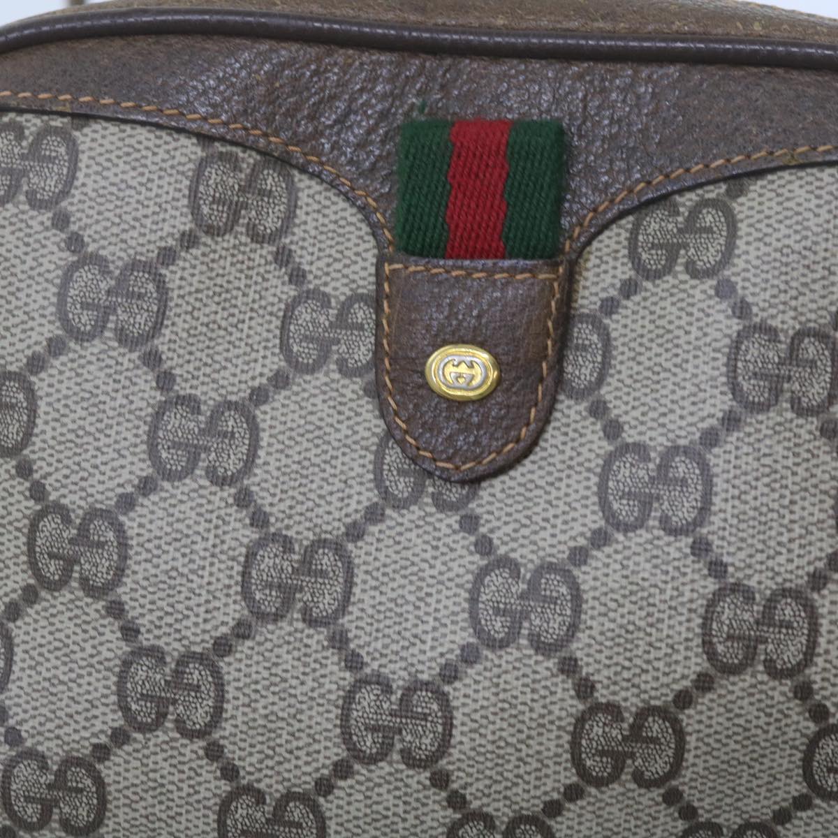 GUCCI GG Supreme Web Sherry Line Shoulder Bag Beige Red 89 02 066 Auth 61995