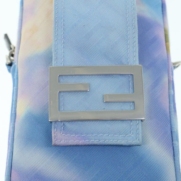FENDI Zucca Canvas Shoulder Bag Light Blue Auth 62025AV
