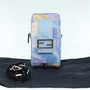 FENDI Zucca Canvas Shoulder Bag Light Blue Auth 62025AV-12