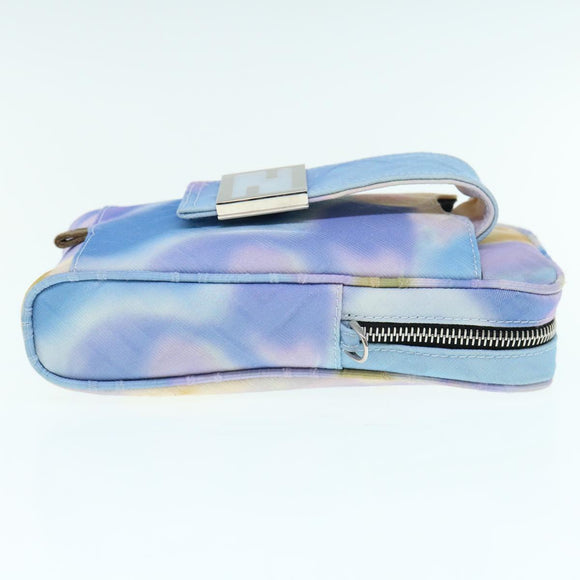 FENDI Zucca Canvas Shoulder Bag Light Blue Auth 62025AV