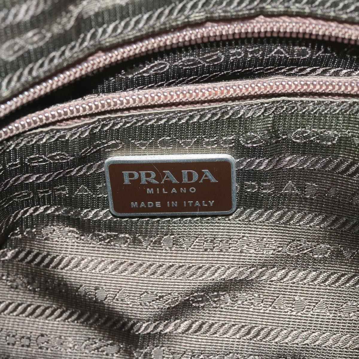 PRADA Shoulder Bag Nylon Khaki Auth 62076