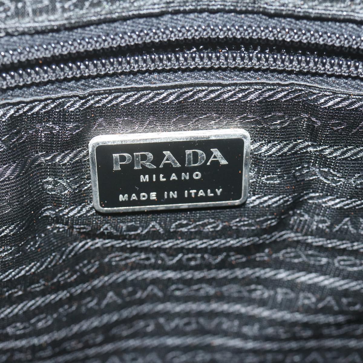 PRADA Hand Bag Nylon Black Auth 62077