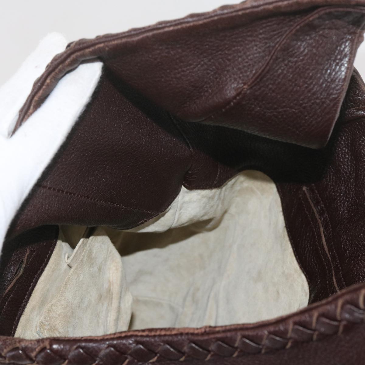 BOTTEGA VENETA INTRECCIATO Shoulder Bag Leather Brown Auth 62100