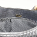 BALLY Quilted Tote Bag Leather Black Auth 62106-10