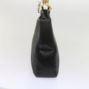 BALLY Quilted Tote Bag Leather Black Auth 62106-4