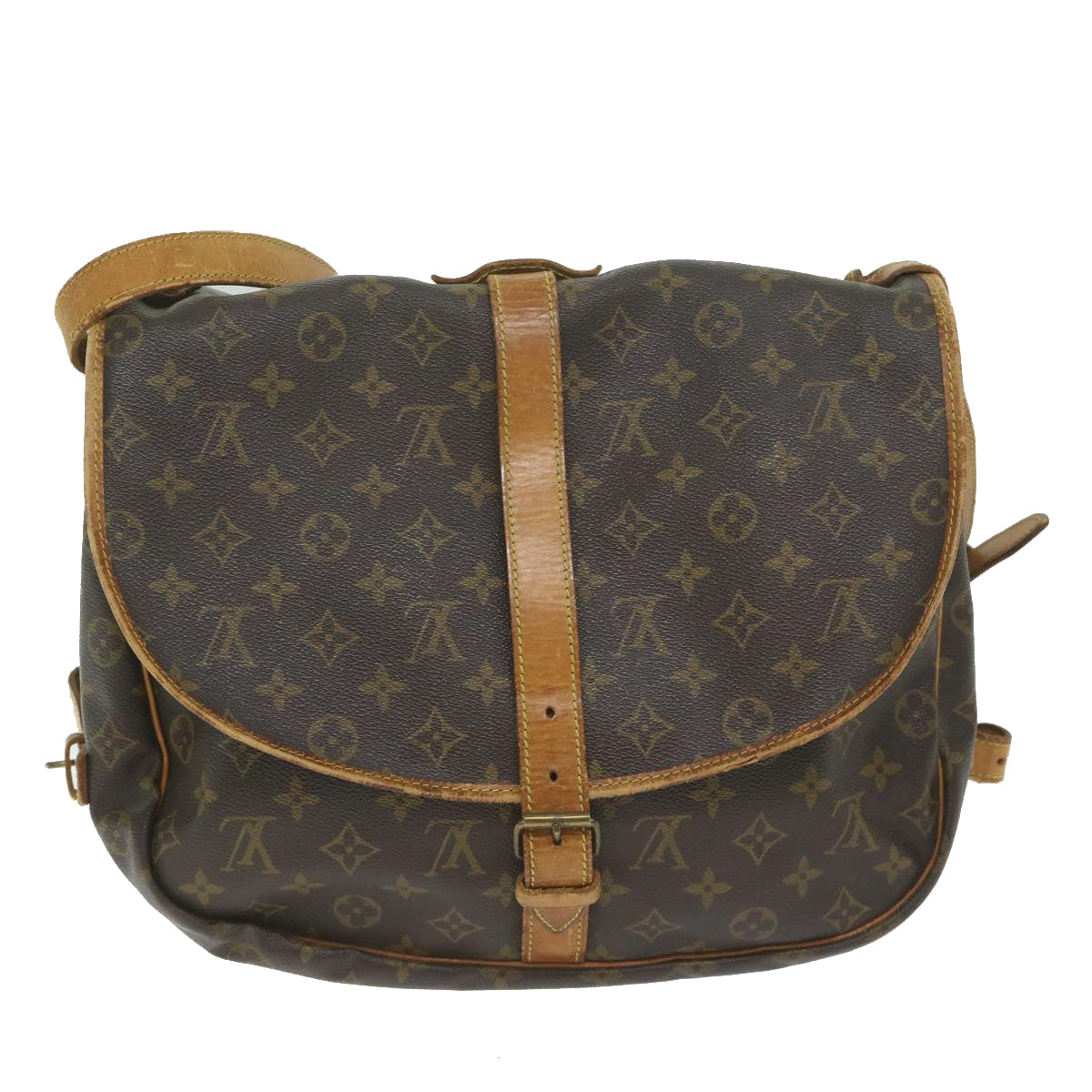 LOUIS VUITTON Monogram Saumur 35 Shoulder Bag M42254 LV Auth 62223