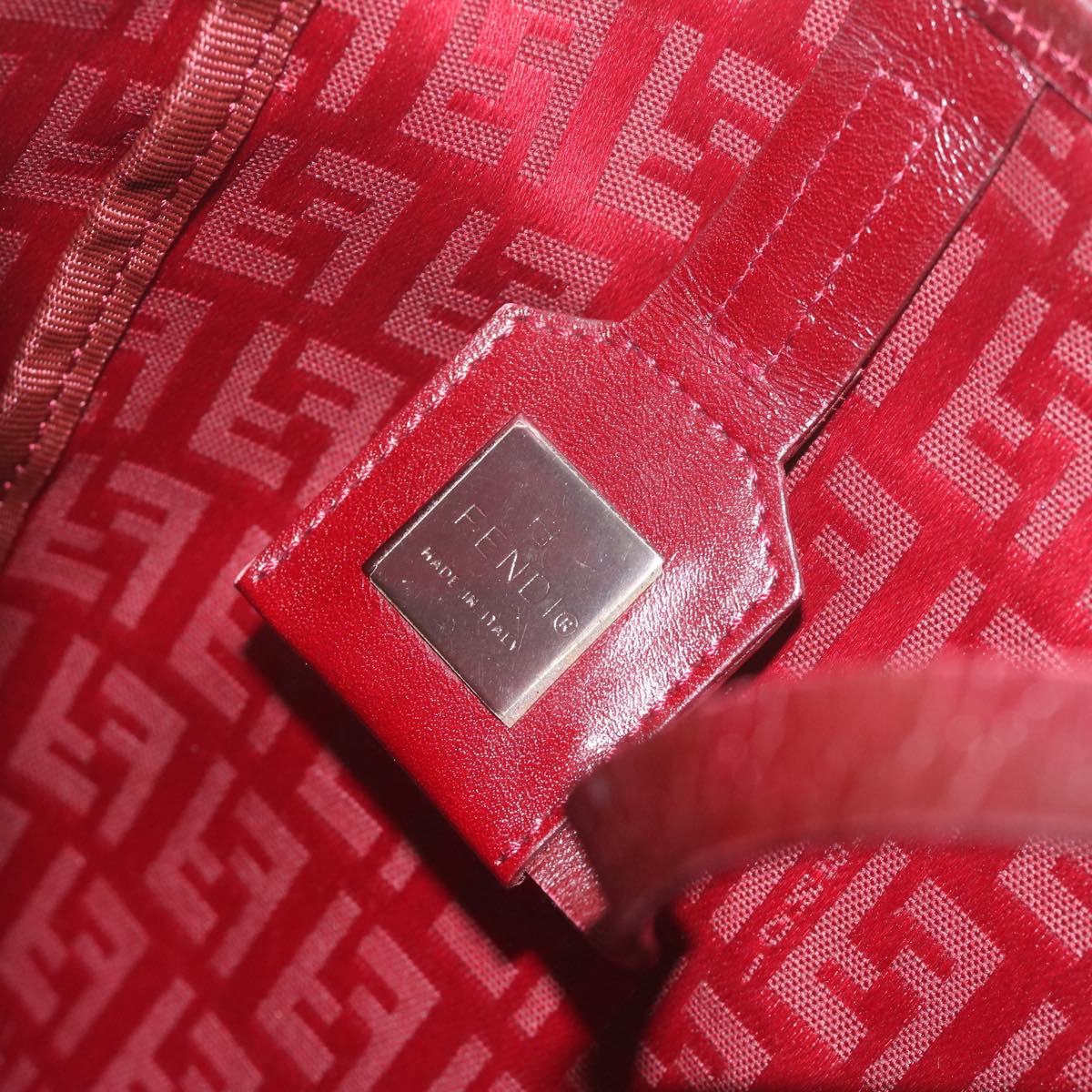 FENDI Zucchino Canvas Hand Bag Red Auth 62237