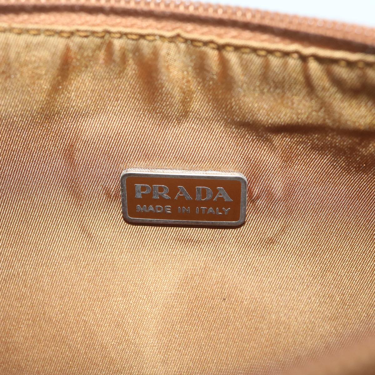 PRADA Hand Bag Nylon Brown Auth 62273
