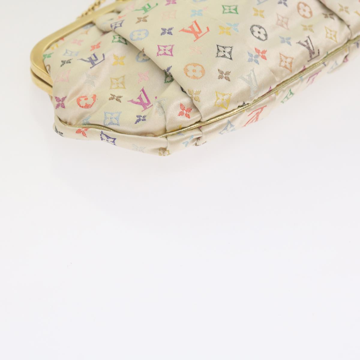 LOUIS VUITTON Monogram Multicolor Omoniere Hand Bag White LV Auth 62290S