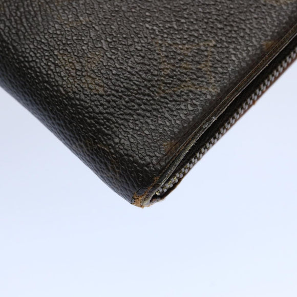 LOUIS VUITTON Monogram Porte Monnaie Zip Long Wallet M61727 LV Auth 62324