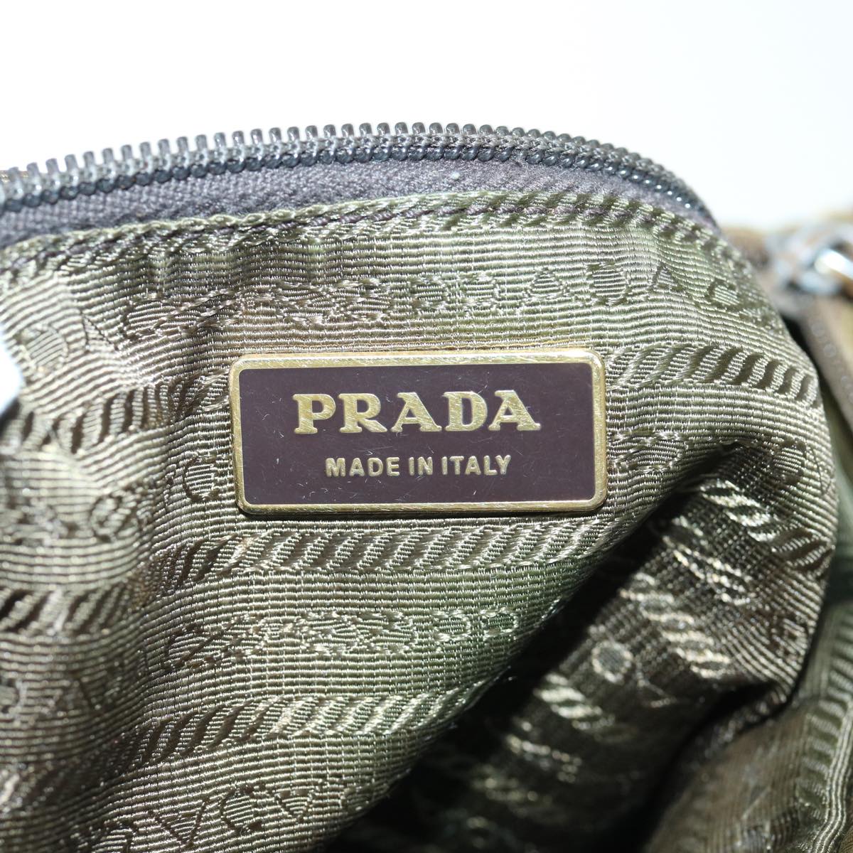 PRADA Hand Bag Nylon 2way Khaki Auth 62327