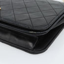 CHANEL Matelasse Chain Shoulder Bag Lamb Skin Black CC Auth 62395-5