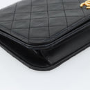 CHANEL Matelasse Chain Shoulder Bag Lamb Skin Black CC Auth 62395-6