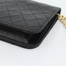 CHANEL Matelasse Chain Shoulder Bag Lamb Skin Black CC Auth 62395-15