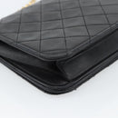 CHANEL Matelasse Chain Shoulder Bag Lamb Skin Black CC Auth 62395-16