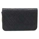 CHANEL Matelasse Chain Shoulder Bag Lamb Skin Black CC Auth 62395-13