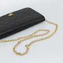 CHANEL Matelasse Chain Shoulder Bag Lamb Skin Black CC Auth 62395-7