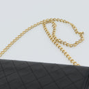 CHANEL Matelasse Chain Shoulder Bag Lamb Skin Black CC Auth 62395-8