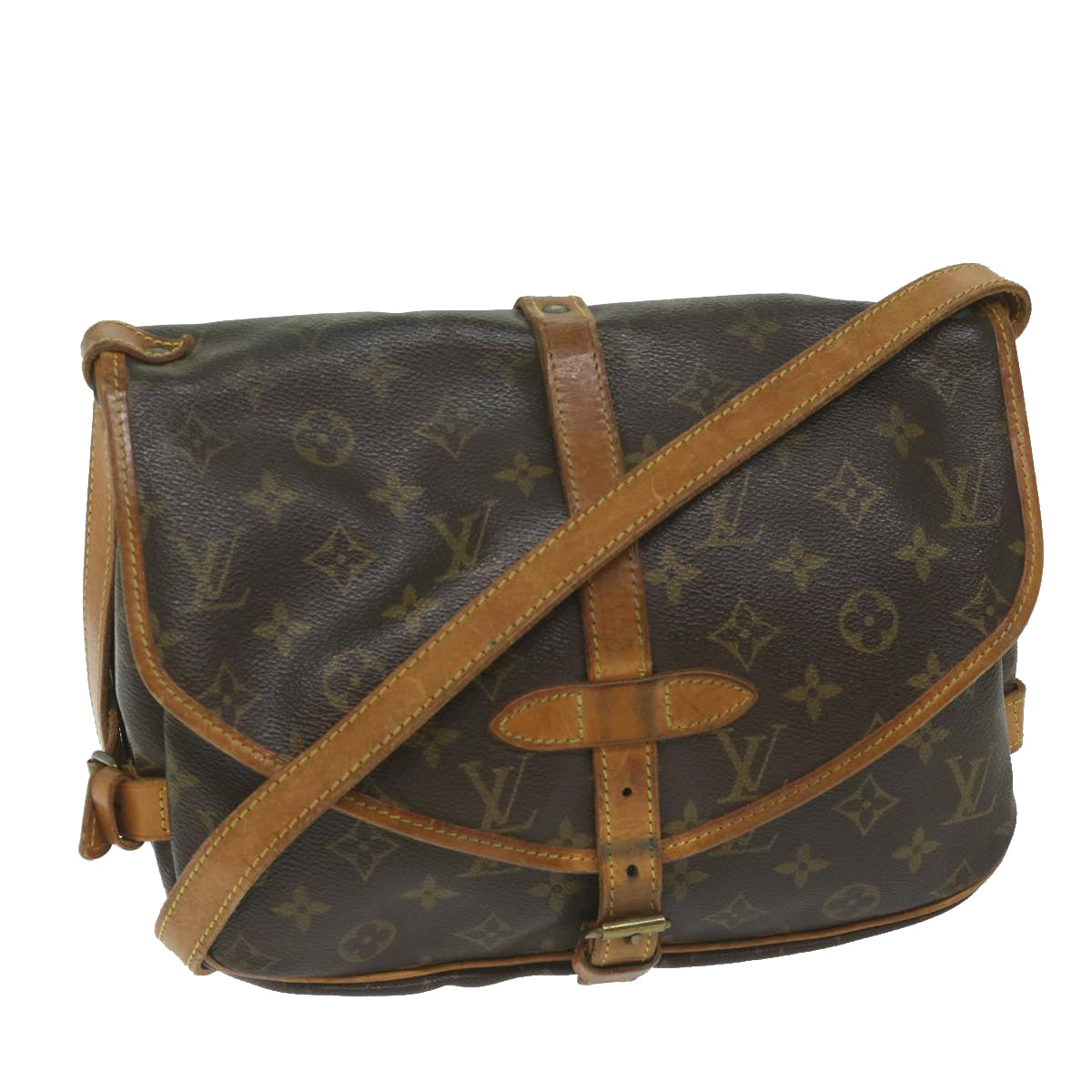 LOUIS VUITTON Monogram Saumur 30 Shoulder Bag M42256 LV Auth 62468