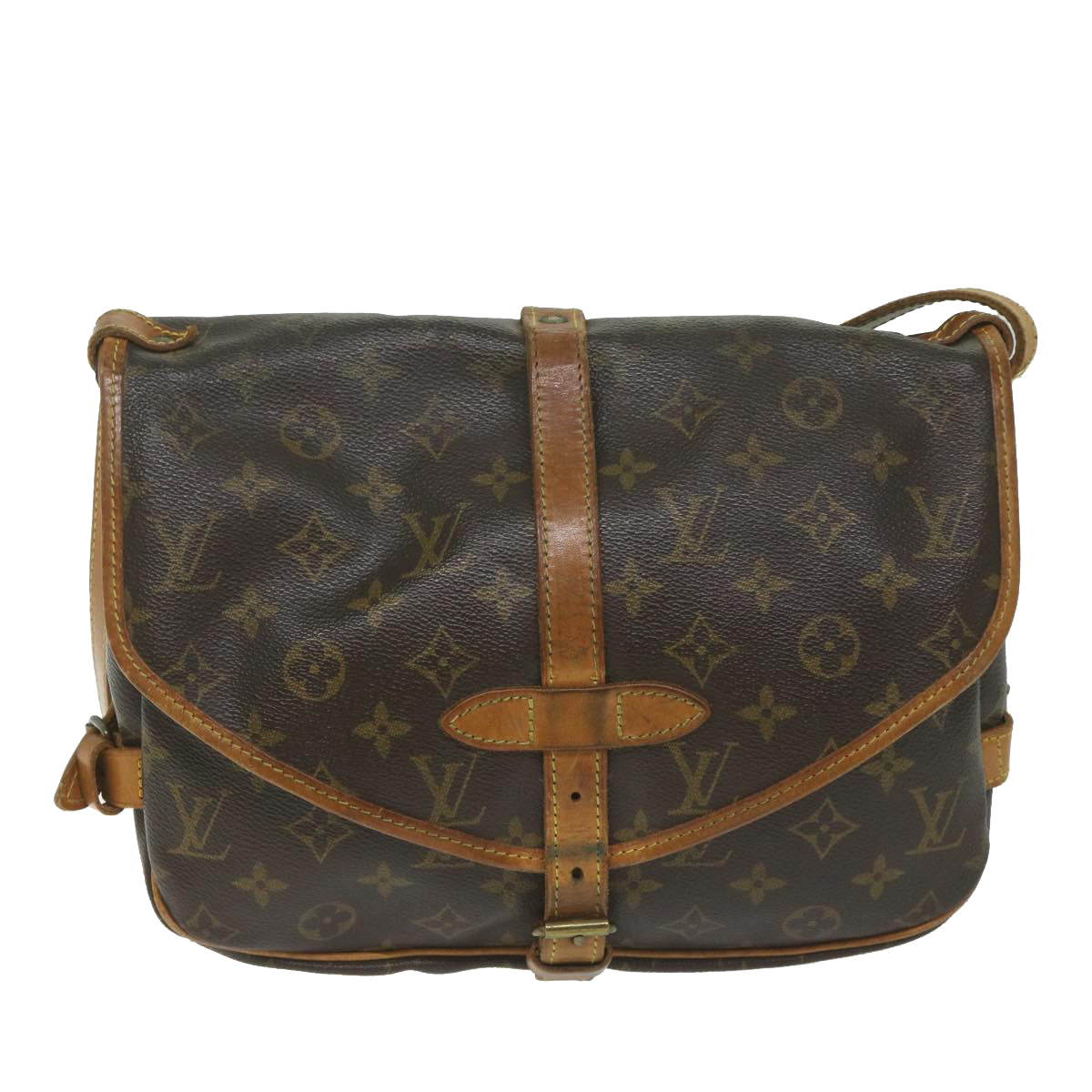 LOUIS VUITTON Monogram Saumur 30 Shoulder Bag M42256 LV Auth 62468