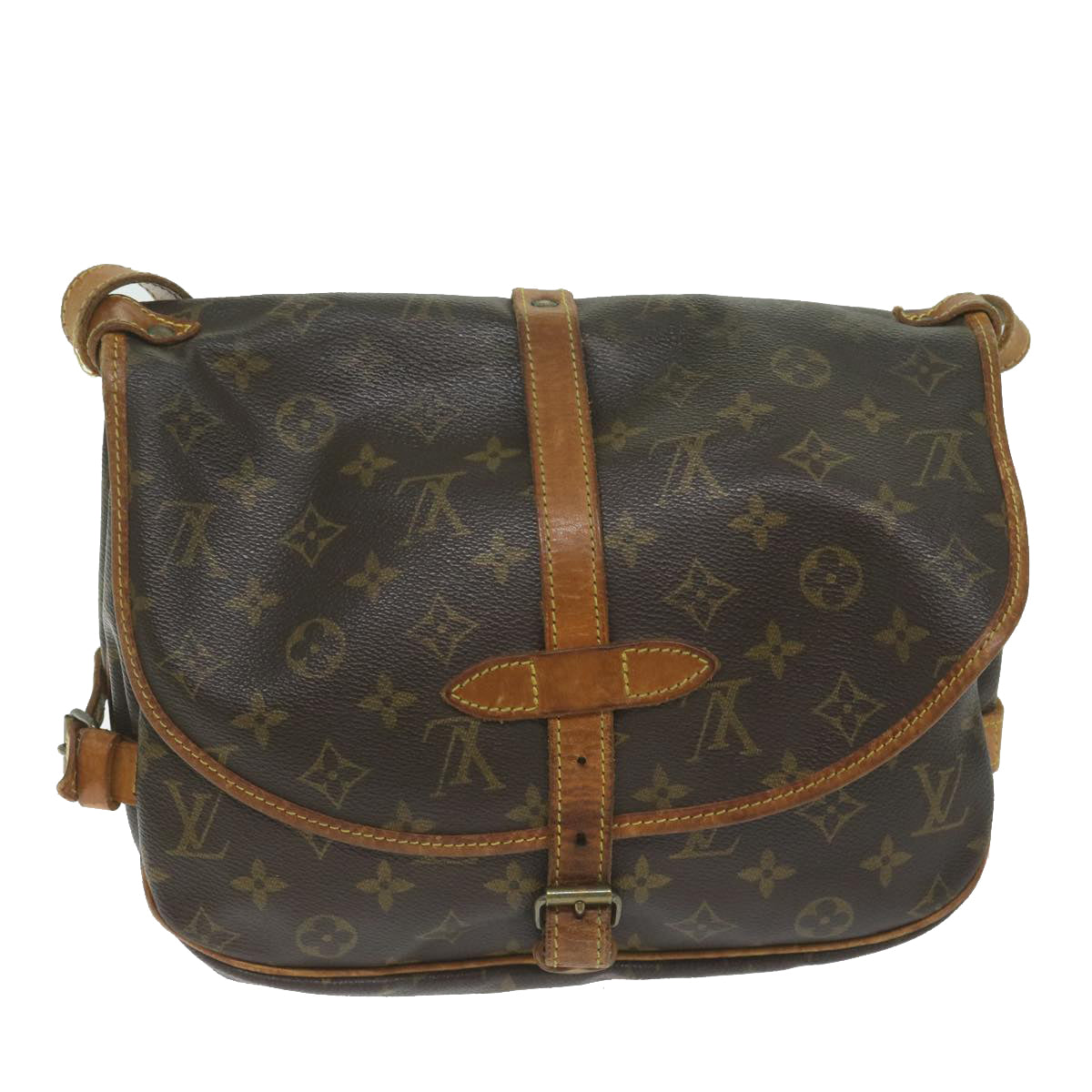 LOUIS VUITTON Monogram Saumur 30 Shoulder Bag M42256 LV Auth 62468