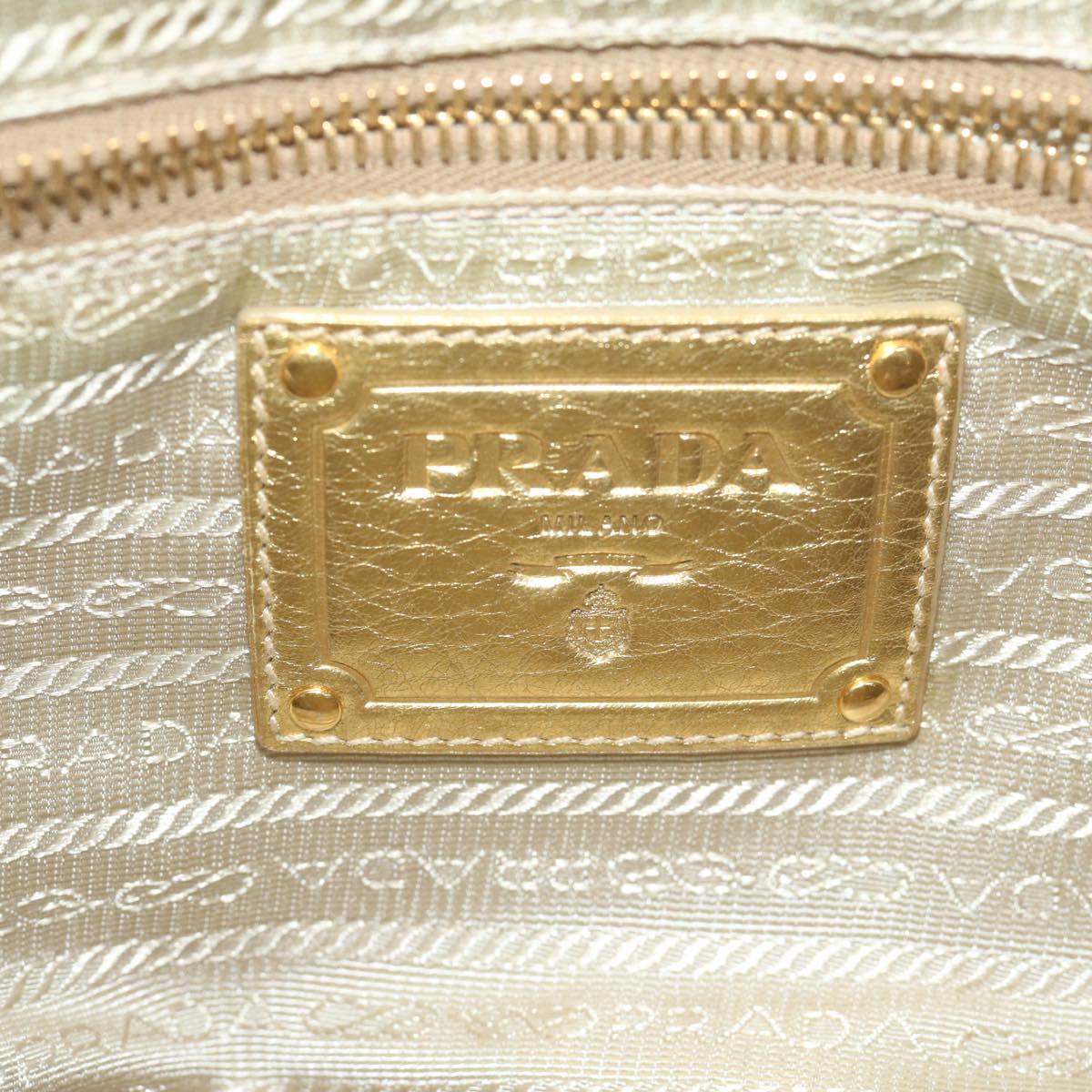 PRADA Hand Bag Nylon 2way Cream Auth 62489