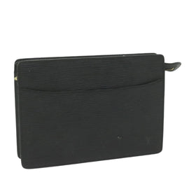 LOUIS VUITTON Epi Pochette Homme Clutch Bag Black M52522 LV Auth 62494