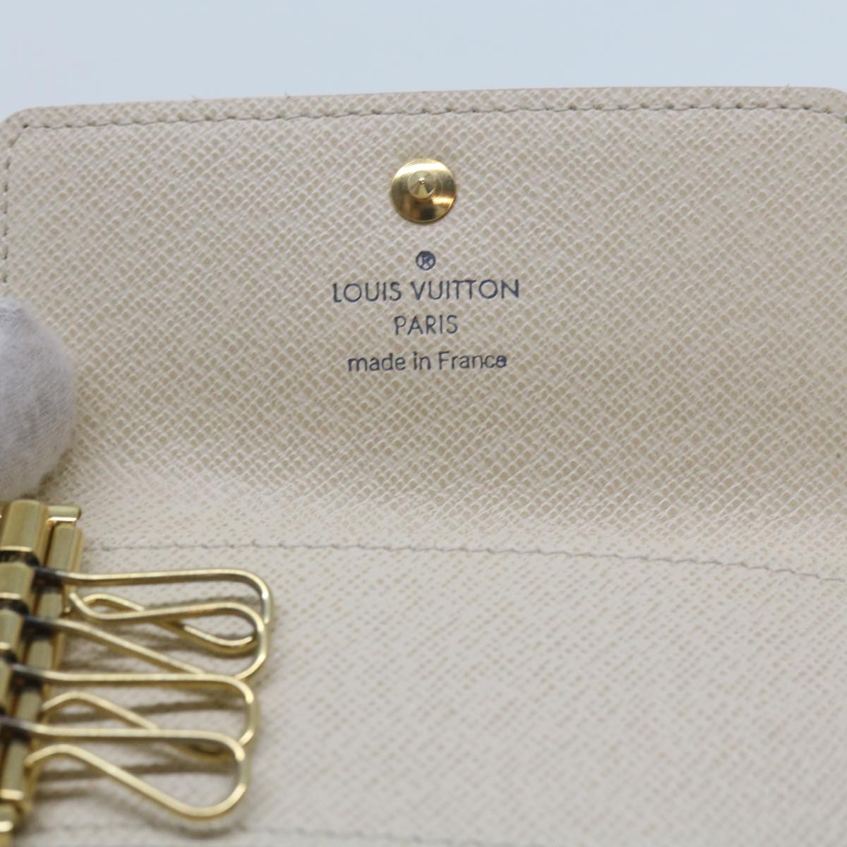 LOUIS VUITTON Damier Azur Multi Cles 4 Key Case N60020 LV Auth 62561