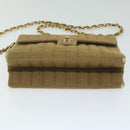 CHANEL Chain Shoulder Bag Canvas Brown CC Auth 62565A-6
