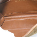 CHANEL Ketten-Schultertasche Canvas Braun CC Auth 62565A-11