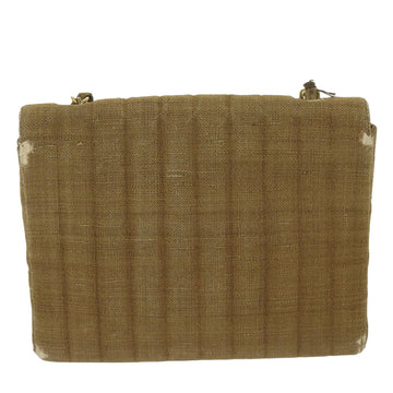 CHANEL Chain Shoulder Bag Canvas Brown CC Auth 62565A - 0