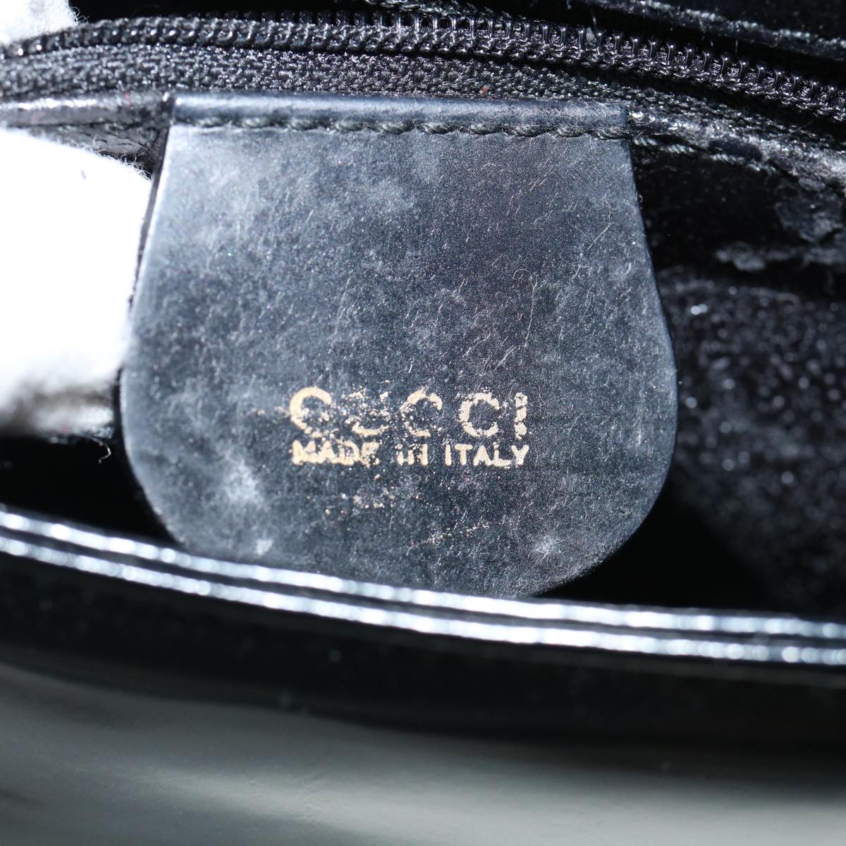 GUCCI Shoulder Bag Patent leather Black 001 1119 1731 Auth 62591