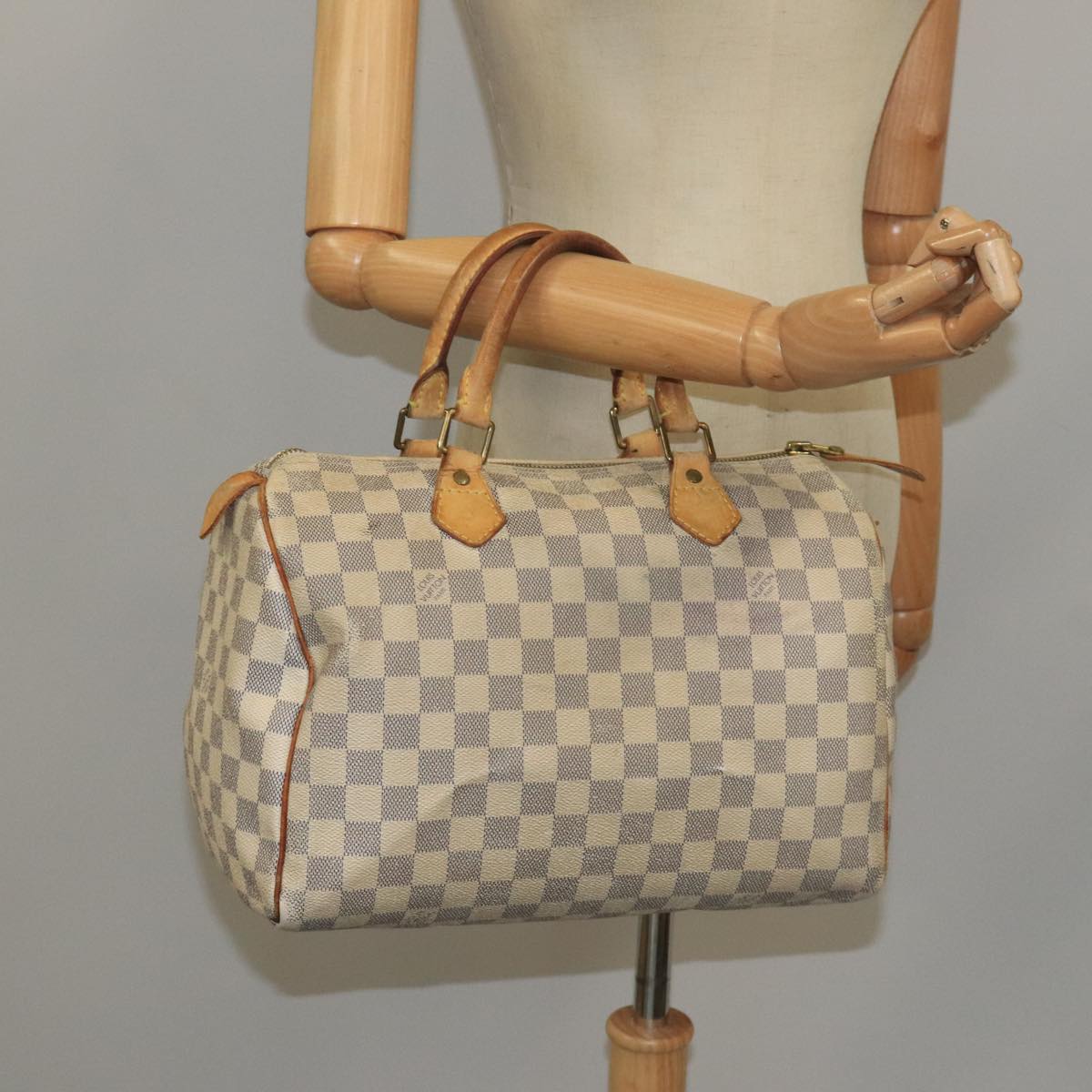 LOUIS VUITTON Damier Azur Speedy 30 Hand Bag N41533 LV Auth 62604