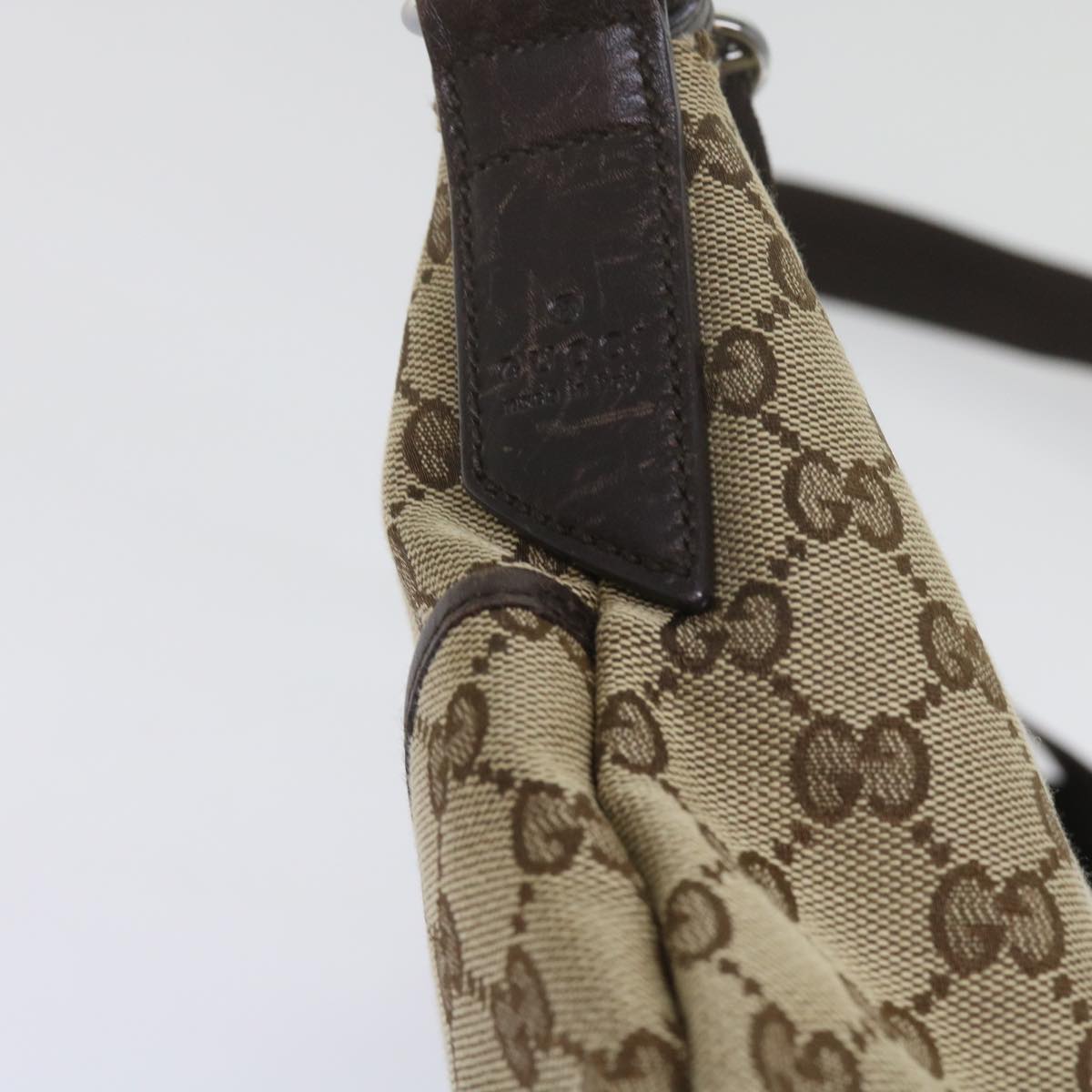 GUCCI GG Canvas Shoulder Bag Beige 145857 Auth 62618