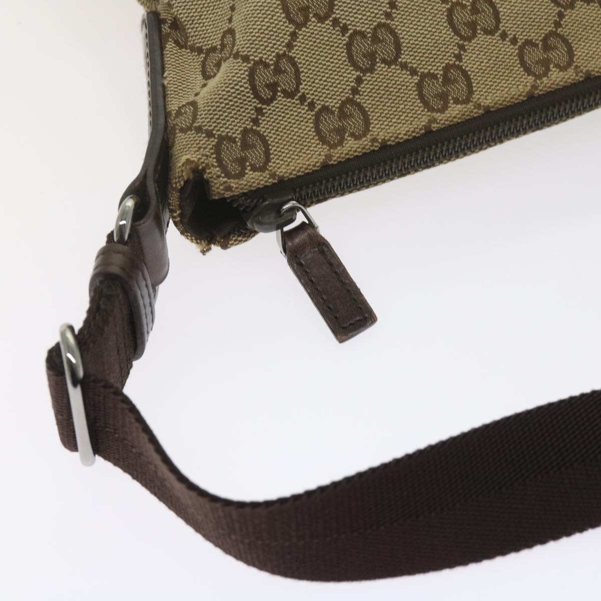 GUCCI GG Canvas Shoulder Bag Beige 145857 Auth 62618