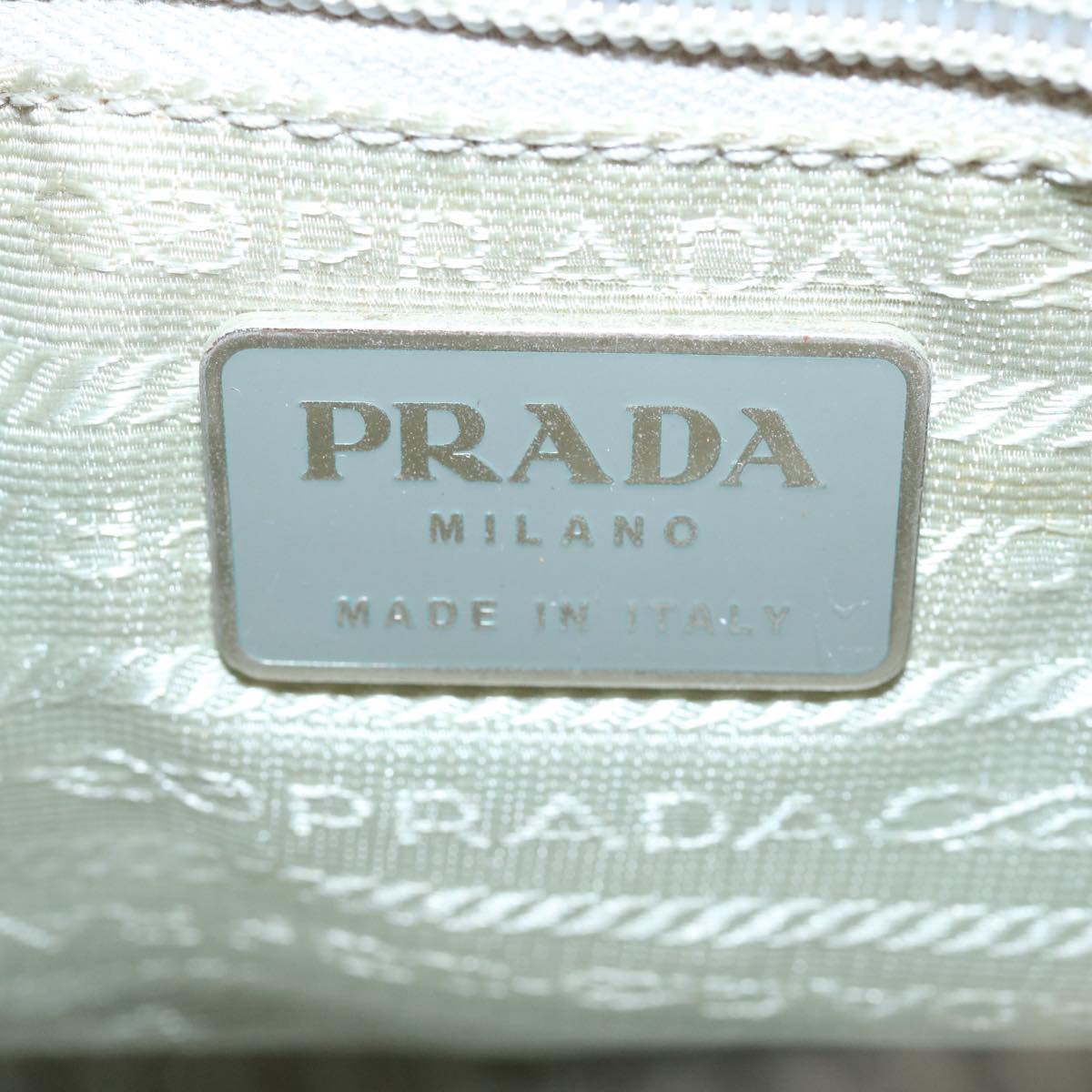 PRADA Hand Bag Nylon Enamel Light Blue Auth 62677