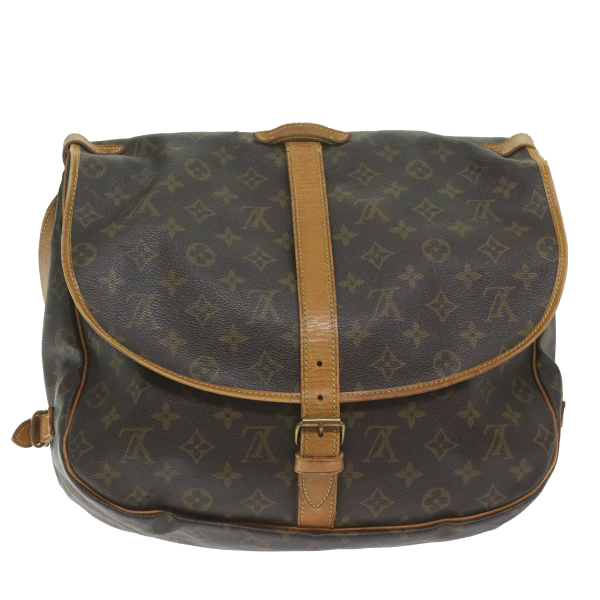 LOUIS VUITTON Monogram Saumur 35 Shoulder Bag M42254 LV Auth 62739