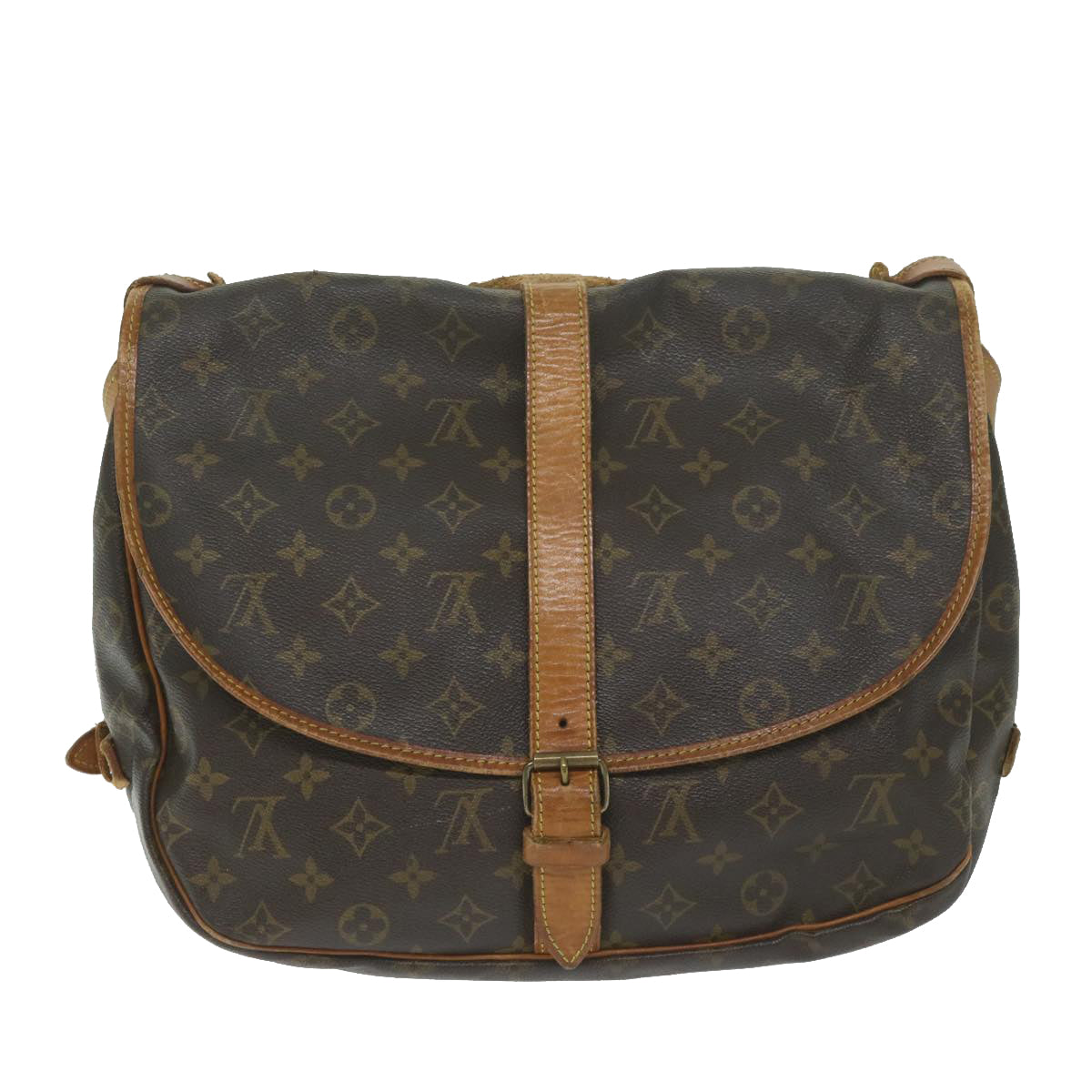 LOUIS VUITTON Monogram Saumur 35 Shoulder Bag M42254 LV Auth 62740