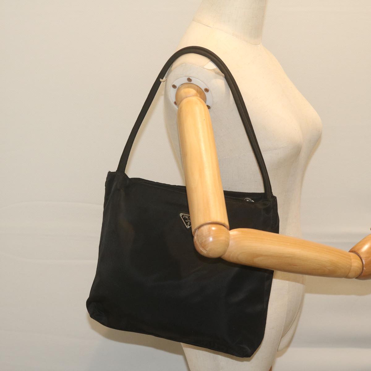 PRADA Tote Bag Nylon Black Auth 62780