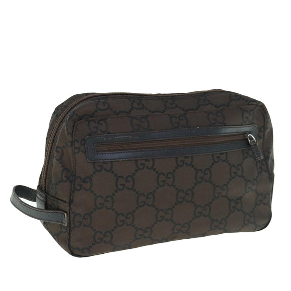 GUCCI GG Canvas Clutch Tasche Dunkelbraun 112253 Auth 62829